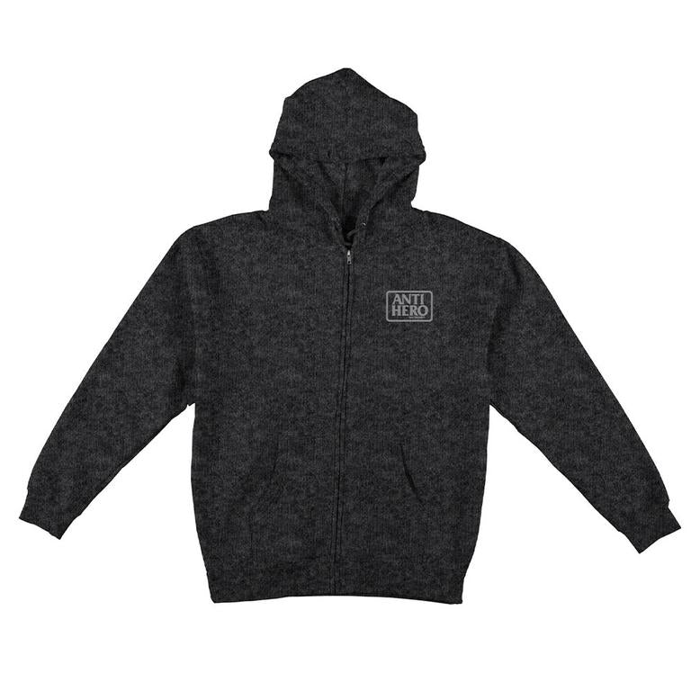 ANTI HERO - RESERVE MENS ZIP HOODIE CHARCOAL HEATHER