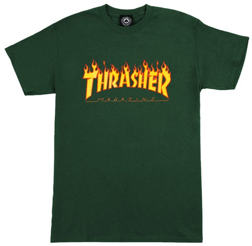 Thrasher T-Shirt Flame Forest Green