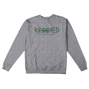 KROOKED - KROOKED EYES MENS CREW GREY HEATHER