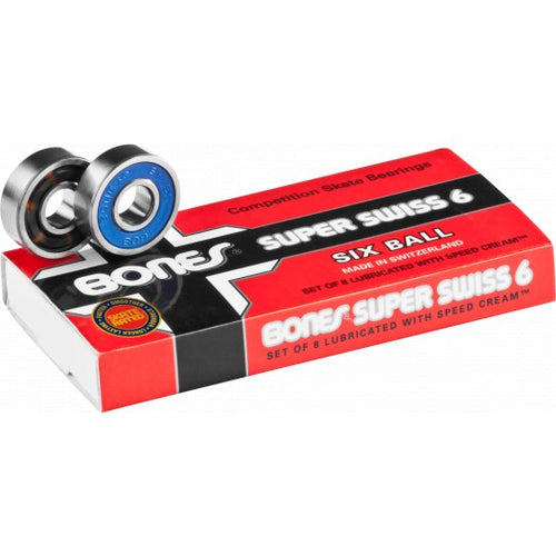 BONES® SUPER SWISS 6 SKATEBOARD BEARINGS 8 PACK